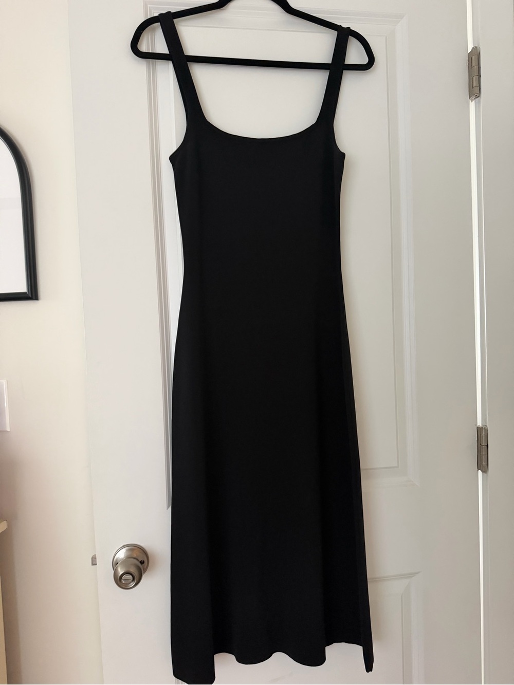 Rumored Black Maxi Slip Dress with Square Neck
